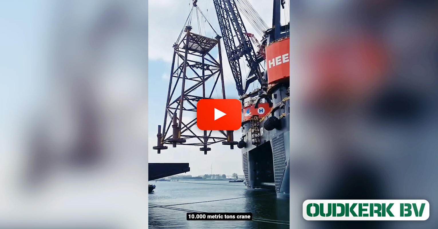 Oudkerk Shared this Video of the Hoisting of the Jacket from Oil Platform Topside Ketch