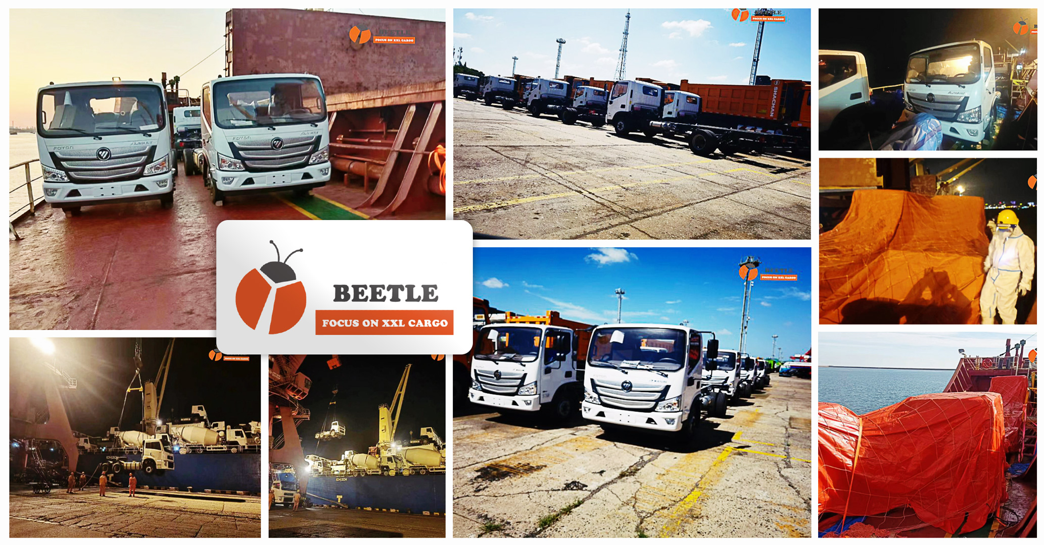 Shanghai Beetle Shipped 8 Foton Trucks by Breakbulk Vessel from